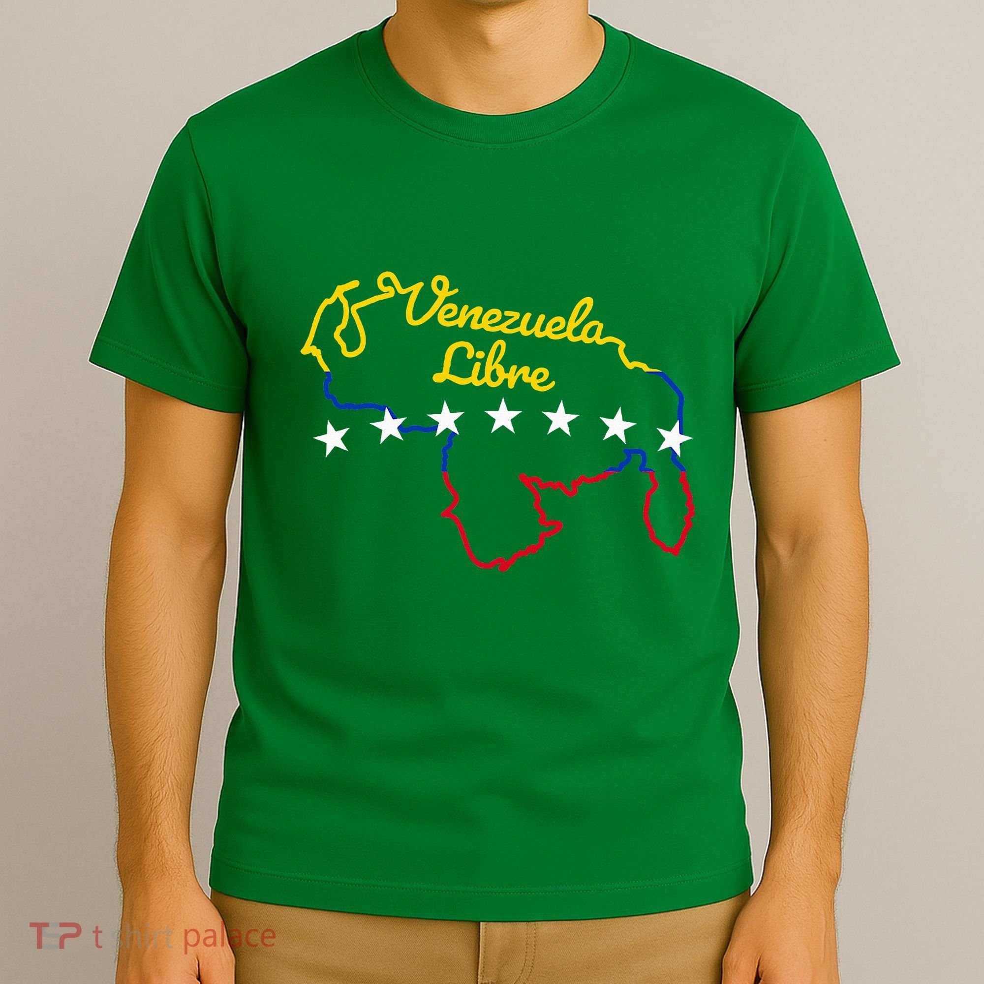 Venezuela Libre 7 Stars Flag Venezuelan Map Souvenir T-Shirt