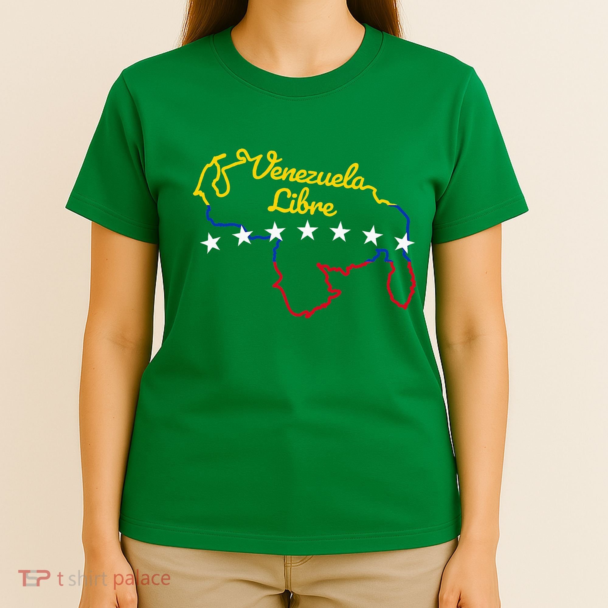 Venezuela Libre 7 Stars Flag Venezuelan Map Souvenir T-Shirt