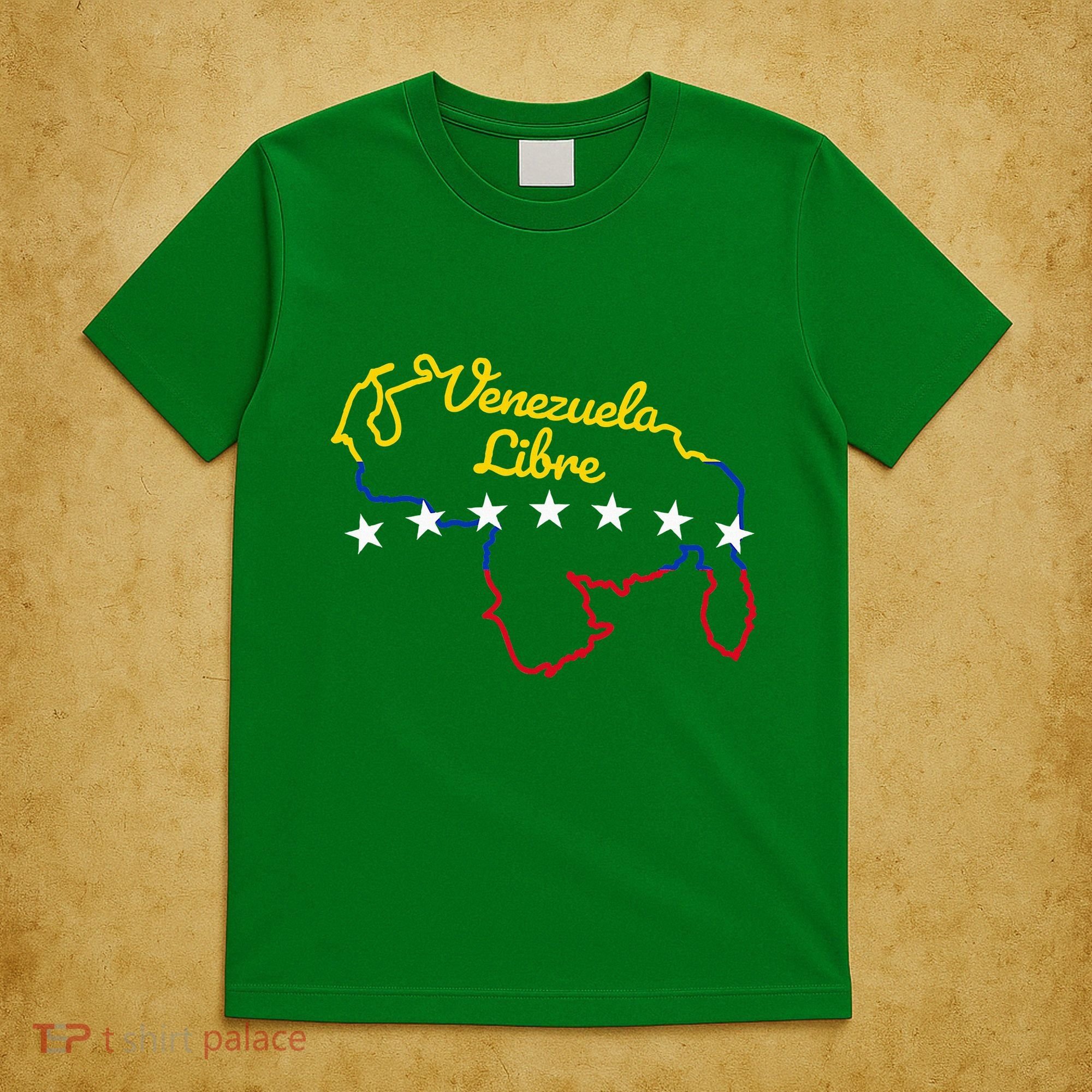 Venezuela Libre 7 Stars Flag Venezuelan Map Souvenir T-Shirt
