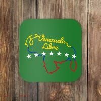 Venezuela Libre 7 Stars Flag Venezuelan Map Souvenir Coaster thumb 0