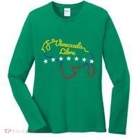 Venezuela Libre 7 Stars Flag Venezuelan Map Souvenir Women's Long Sleeve Shirt thumb 0