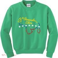 Venezuela Libre 7 Stars Flag Venezuelan Map Souvenir Kids Sweatshirt thumb 0