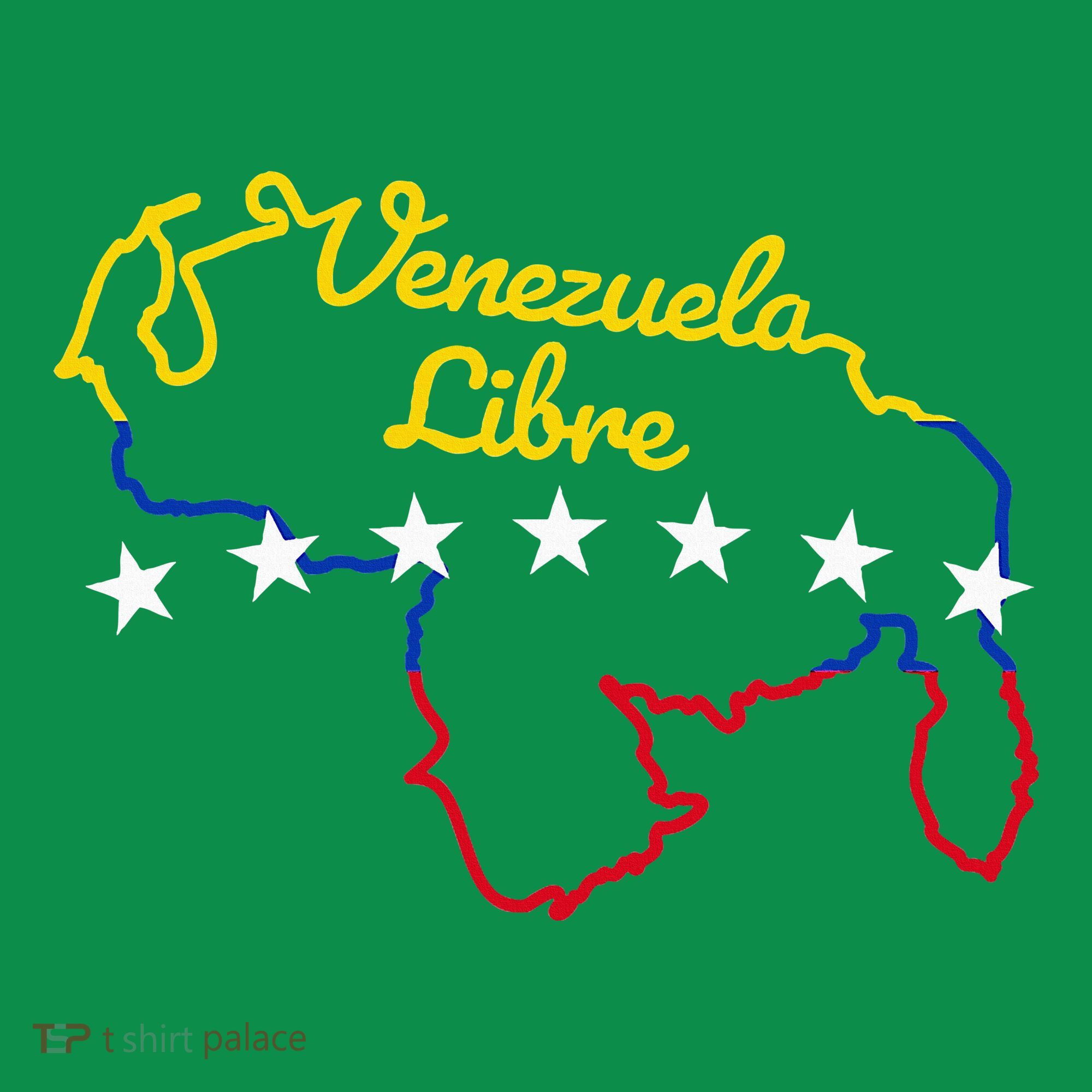 Venezuela Libre 7 Stars Flag Venezuelan Map Souvenir Kids T-Shirt