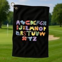 Villain Letter Abcs Evil Alphabet Lore Golf Towel thumb 1