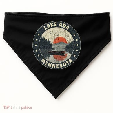 Vintage Lake Ada Minnesota Sunset USA-Made Doggie Bandana