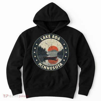 Vintage Lake Ada Minnesota Sunset Hoodie