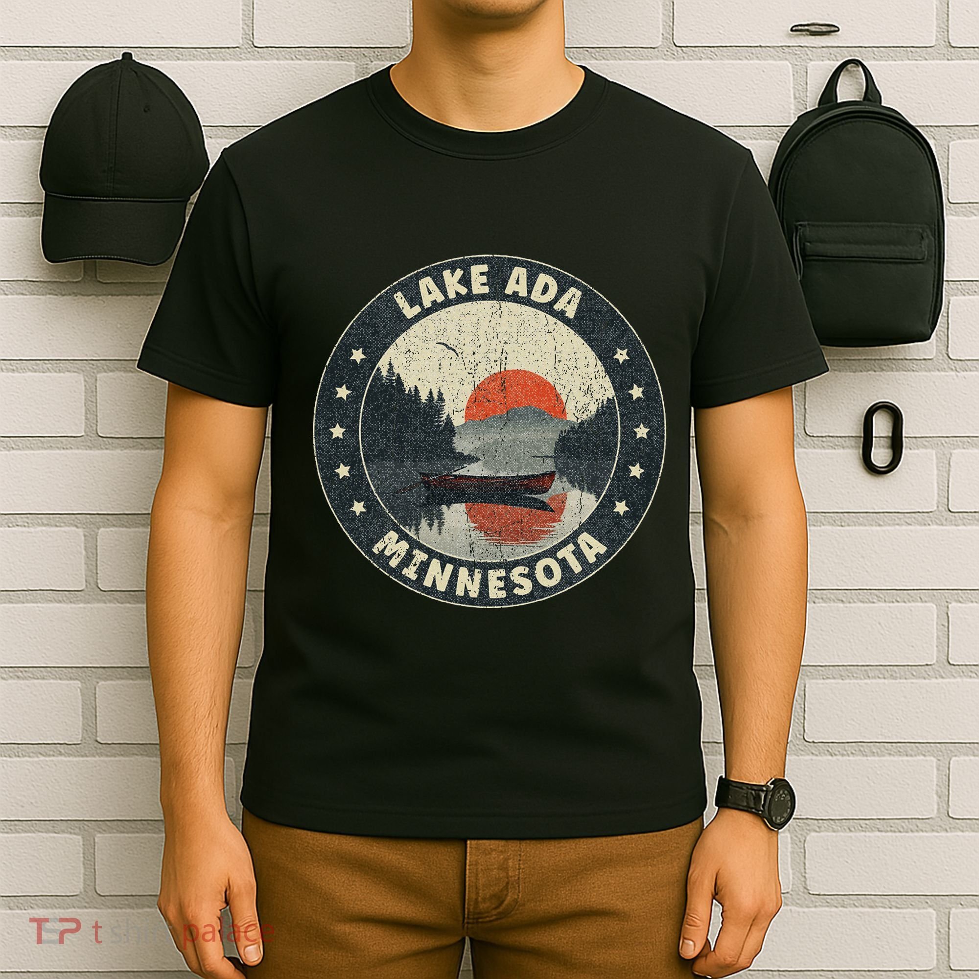 Vintage Lake Ada Minnesota Sunset T-Shirt
