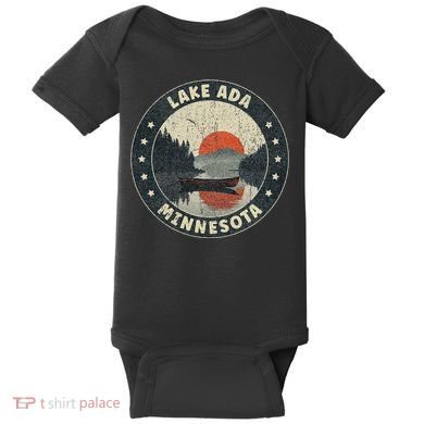 Vintage Lake Ada Minnesota Sunset Baby Bodysuit