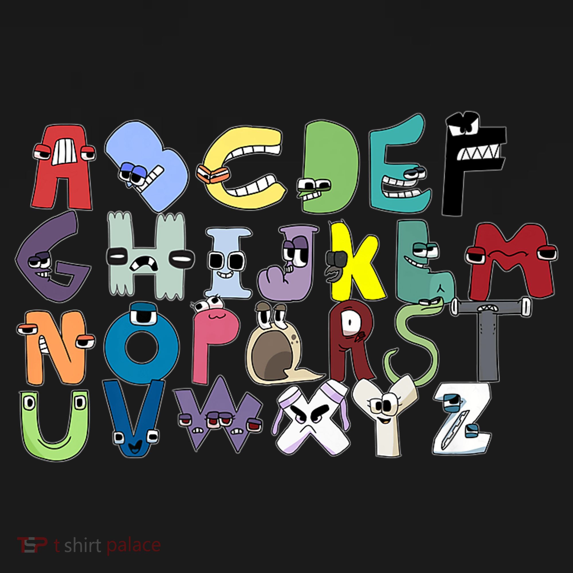 Villain Letter Abc Costumes Matching Evil Alphabet Lore T-Shirt