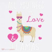 Valentine Llama All You Need Is Love & Llamas Gifts T-Shirt thumb 7
