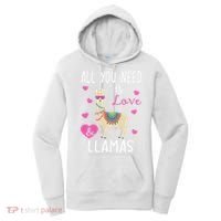 Valentine Llama All You Need Is Love & Llamas Gifts Women's Hoodie thumb 0