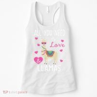 Valentine Llama All You Need Is Love & Llamas Gifts Women's Tank Top thumb 0