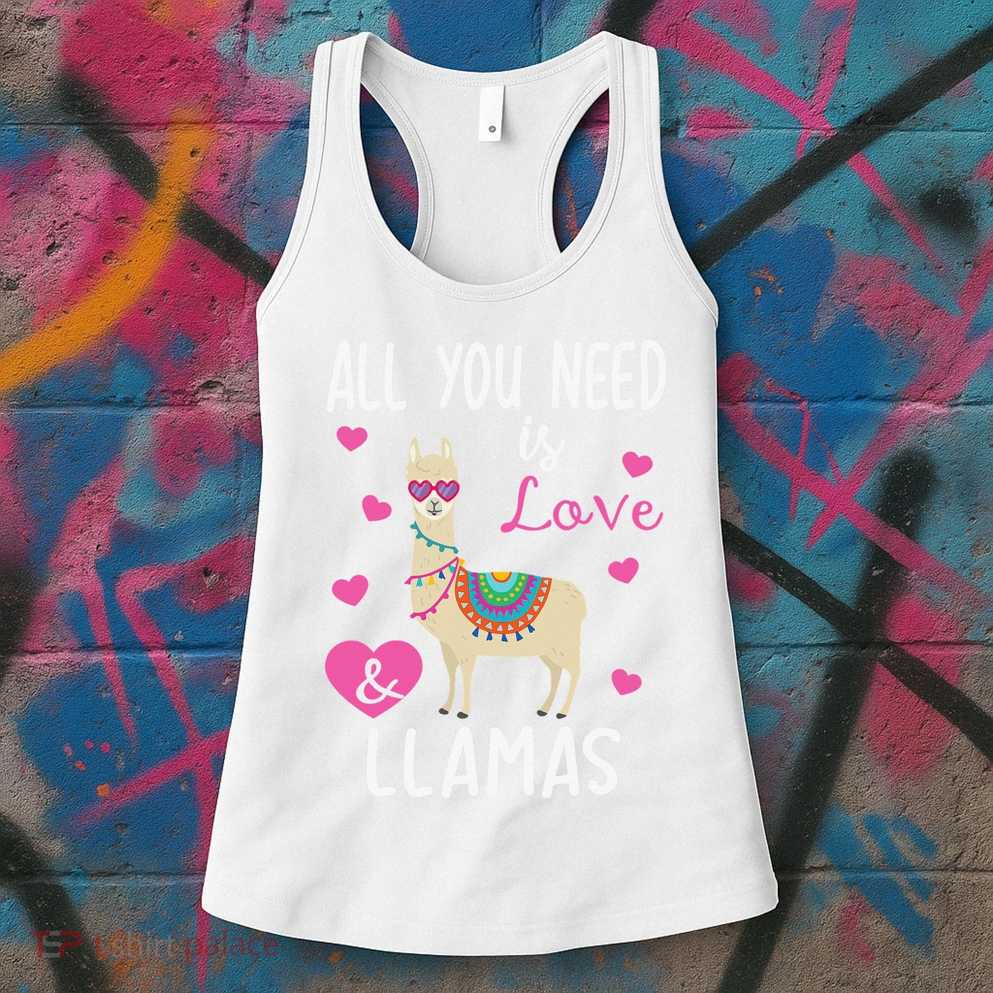 Valentine Llama All You Need Is Love & Llamas Gifts Women's Tank Top