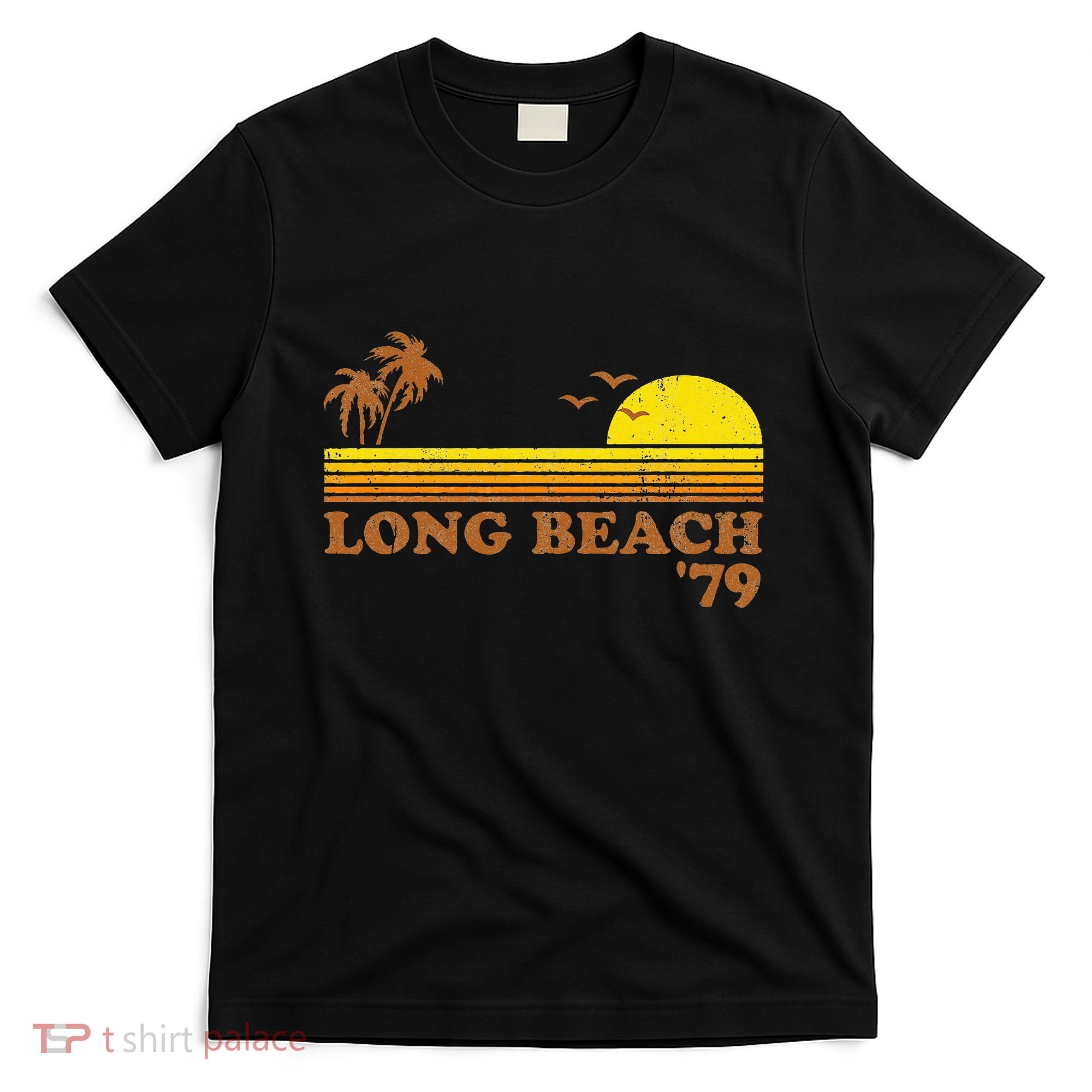Vintage Long Beach California Retro Sunset Surfing 70S Gift T-Shirt