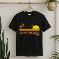 Vintage Long Beach California Retro Sunset Surfing 70S Gift T-Shirt thumb 2