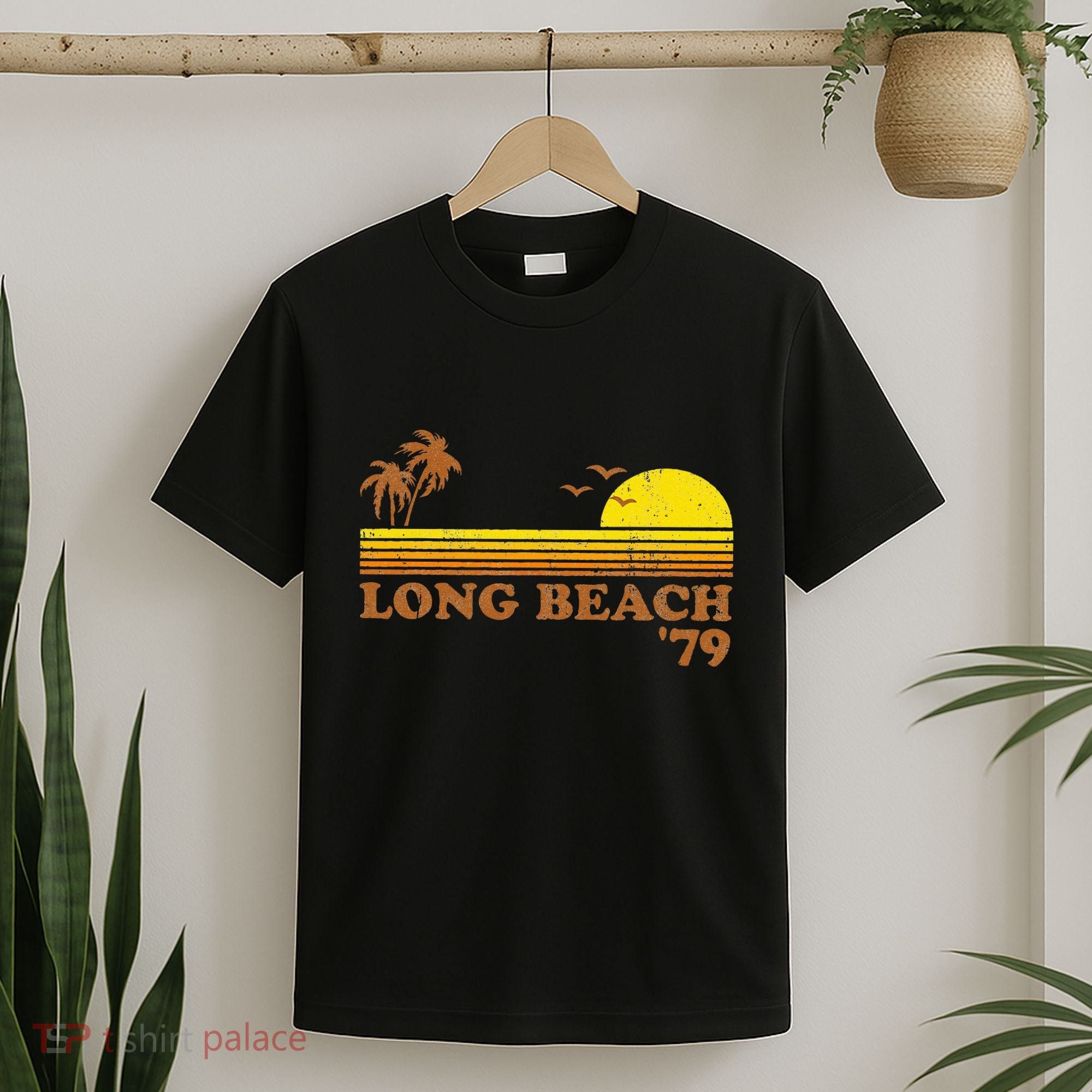 Vintage Long Beach California Retro Sunset Surfing 70S Gift T-Shirt