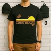 Vintage Long Beach California Retro Sunset Surfing 70S Gift T-Shirt thumb 6