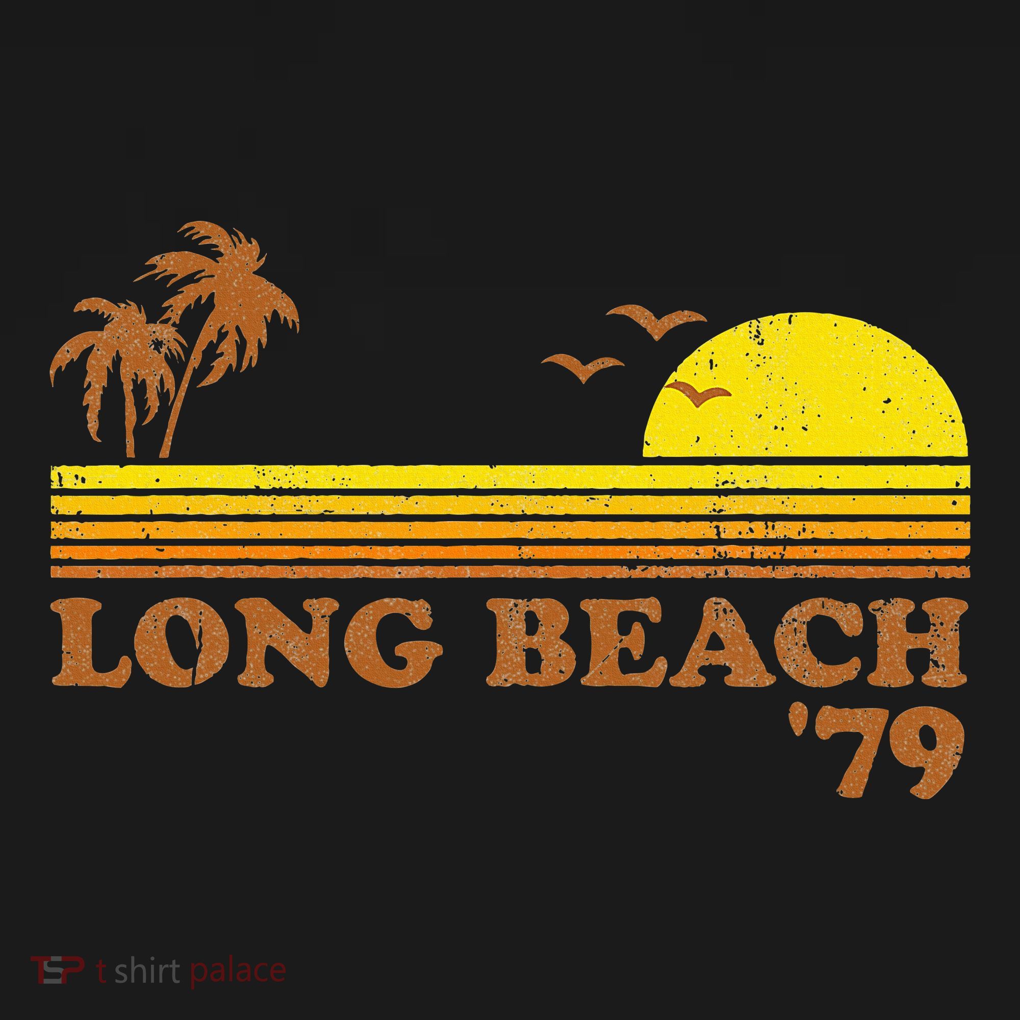 Vintage Long Beach California Retro Sunset Surfing 70S Gift T-Shirt