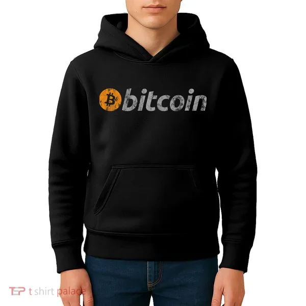Vintage Look Bitcoin Logo Kids Hoodie