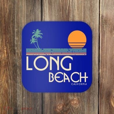 Vintage Long Beach California Gift Coaster