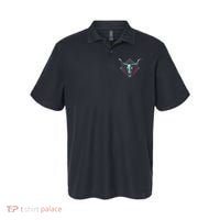 Vaporwave Longhorn Cow Cattle Skull Art 80s 90s Polo thumb 0