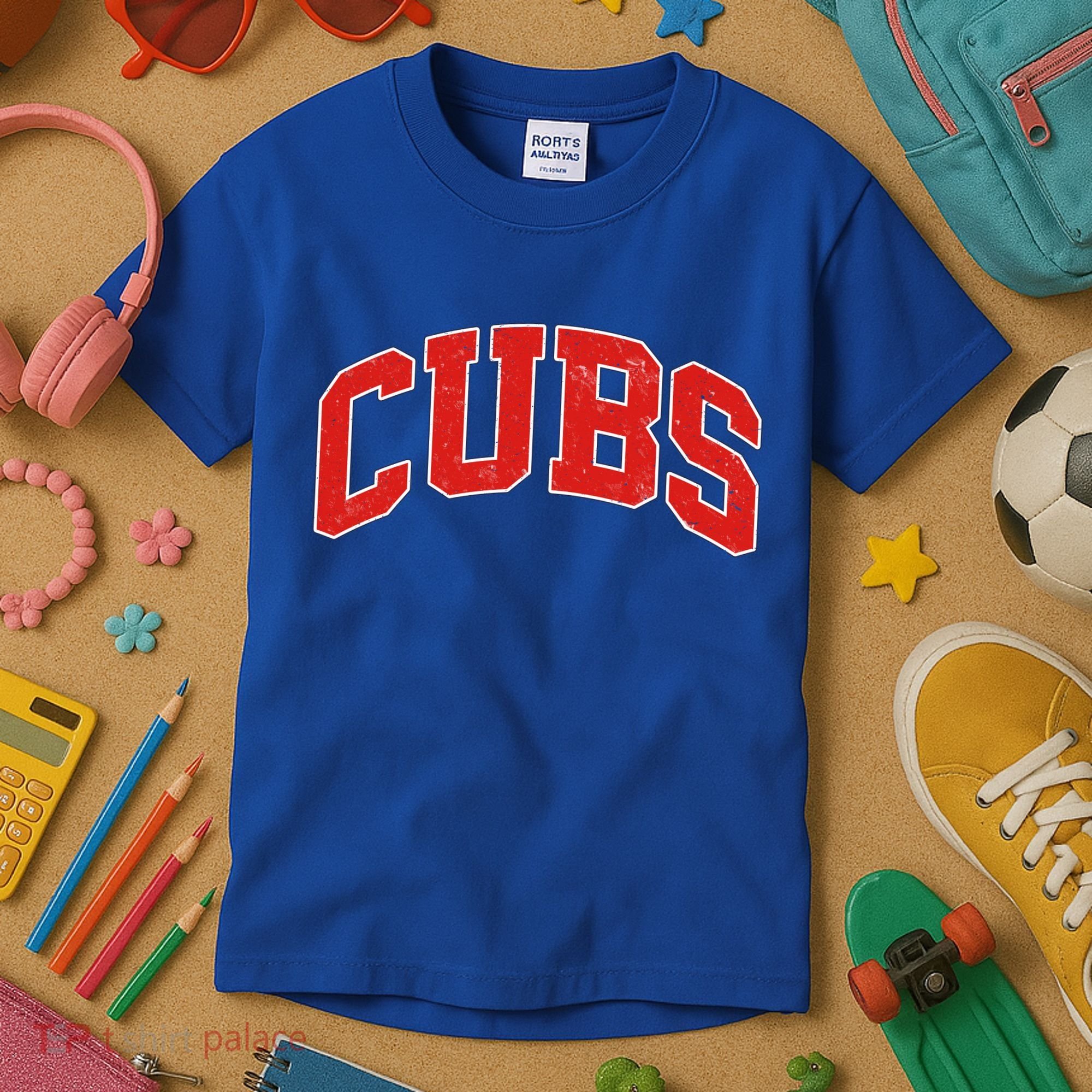 Varsity Logo Cubs Baseball Sports Fan Kids T-Shirt