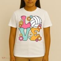 Volleyball Love Cute Volleyball Lover Wo Teens Girl T-Shirt thumb 4