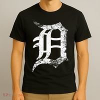 Vintage Letter D Detroit Michigan 313 Area Code White T-Shirt thumb 3