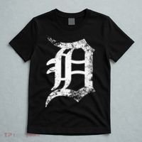Vintage Letter D Detroit Michigan 313 Area Code White T-Shirt thumb 5