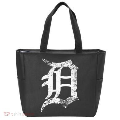 Vintage Letter D Detroit Michigan 313 Area Code White Tote Bag