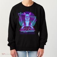 Vaporwave Llama Dj Turntable Sunglass Llama Women's Sweatshirt thumb 0