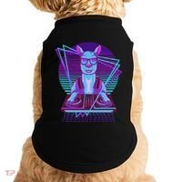 Vaporwave Llama Dj Turntable Sunglass Llama Doggie Tank thumb 0