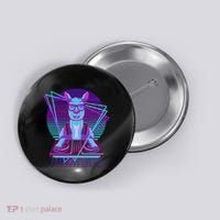 Vaporwave Llama Dj Turntable Sunglass Llama Button thumb 0