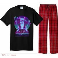 Vaporwave Llama Dj Turntable Sunglass Llama Pajama Set thumb 0