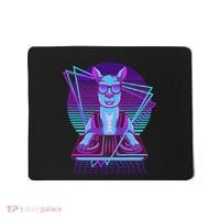 Vaporwave Llama Dj Turntable Sunglass Llama Mousepad thumb 0