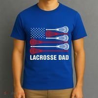 Vintage Lacrosse Dad Lax Dad Usa Flag Patriotic T-Shirt thumb 3