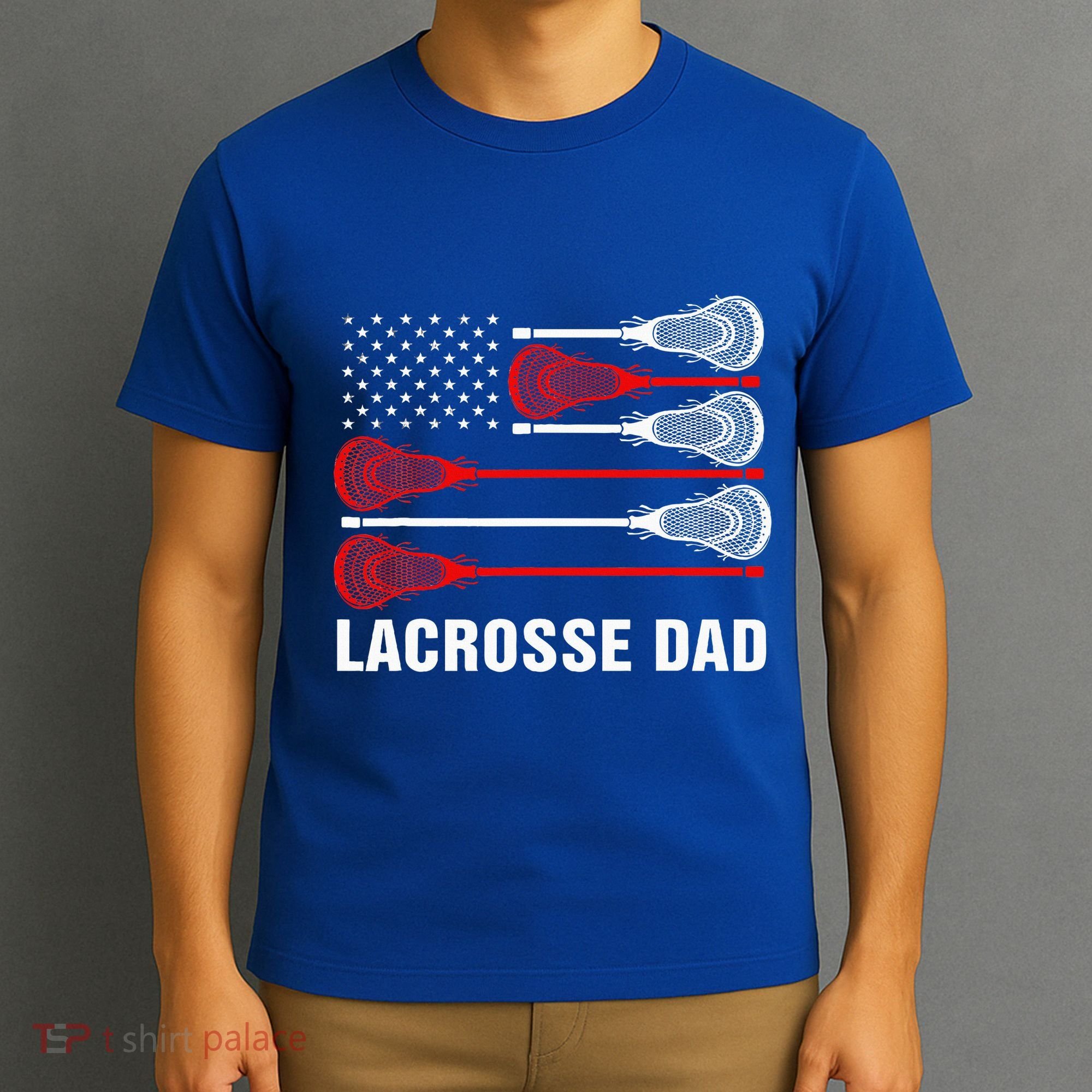 Vintage Lacrosse Dad Lax Dad Usa Flag Patriotic T-Shirt