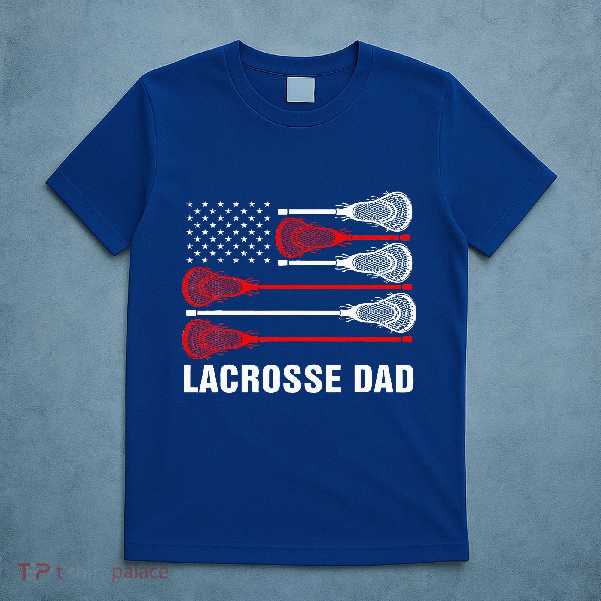 Vintage Lacrosse Dad Lax Dad Usa Flag Patriotic T-Shirt