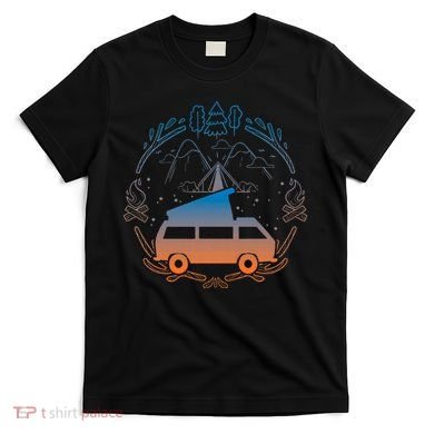 Van Life Design Vanagon Van Bus Dipper Campfire Camping T-Shirt