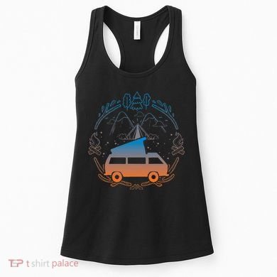Van Life Design Vanagon Van Bus Dipper Campfire Camping Women's Tank Top