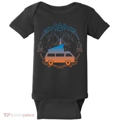 Van Life Design Vanagon Van Bus Dipper Campfire Camping Baby Bodysuit
