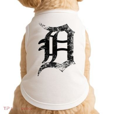 Vintage Letter D Detroit Michigan 313 Area Code Black Doggie Tank