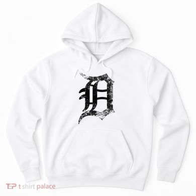 Vintage Letter D Detroit Michigan 313 Area Code Black Hoodie
