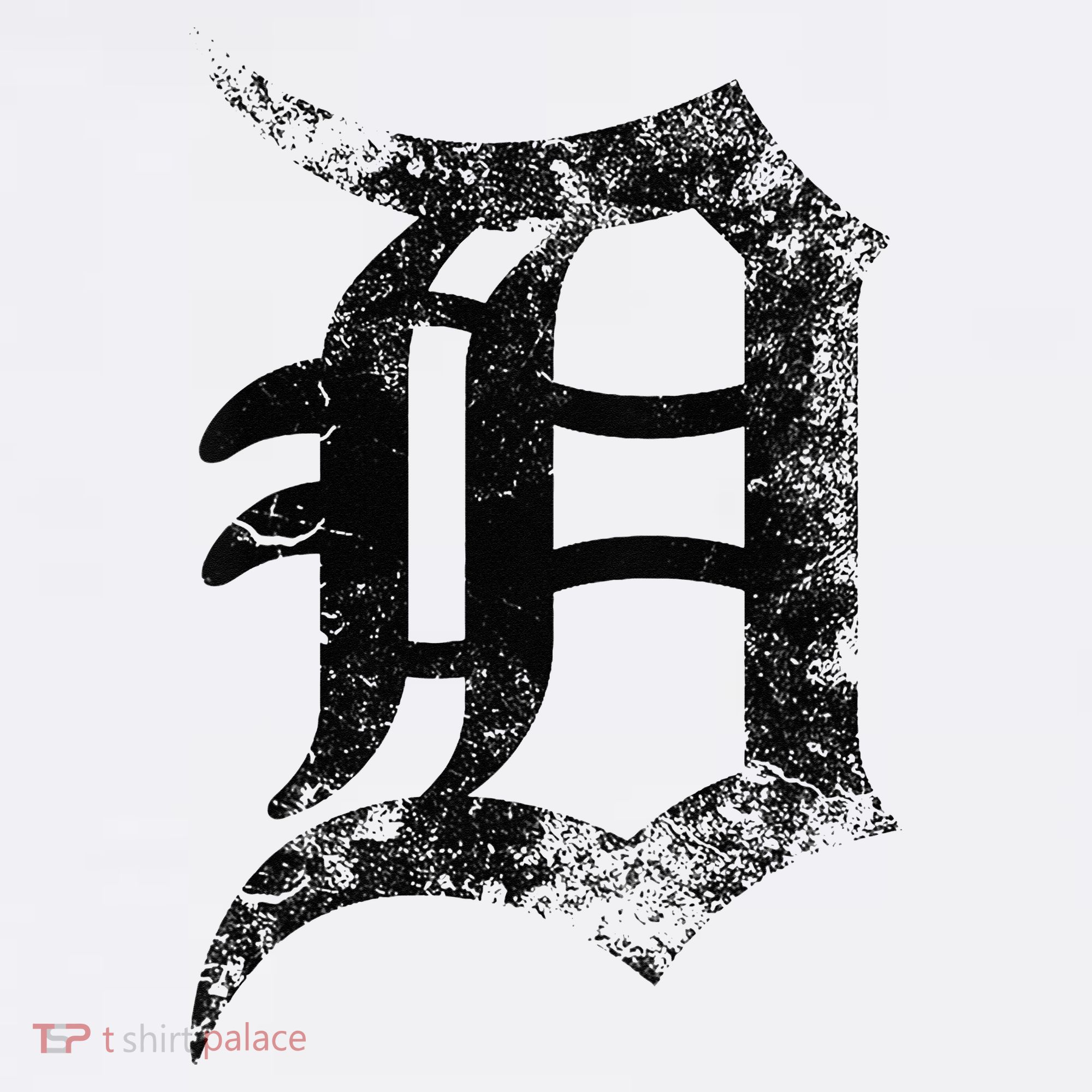 Vintage Letter D Detroit Michigan 313 Area Code Black T-Shirt