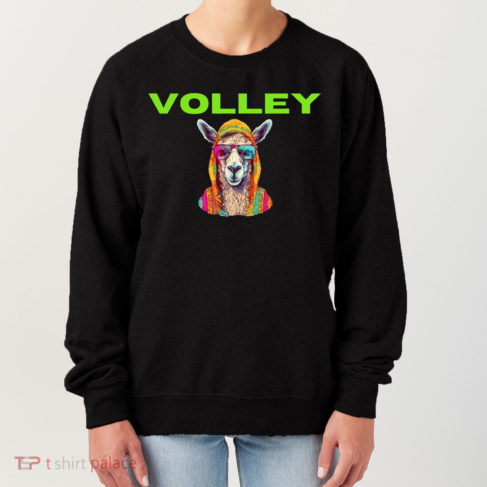 Volley Llama Funny Pickleball Women's Sweatshirt