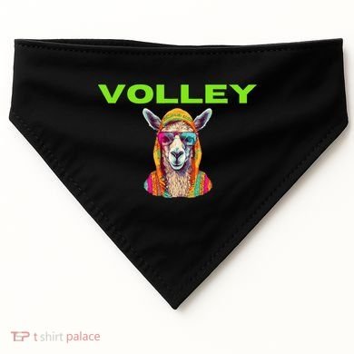 Volley Llama Funny Pickleball USA-Made Doggie Bandana