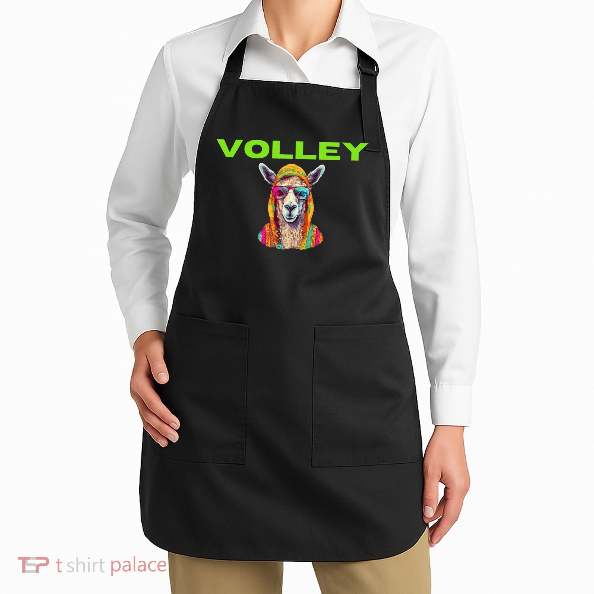 Volley Llama Funny Pickleball Apron