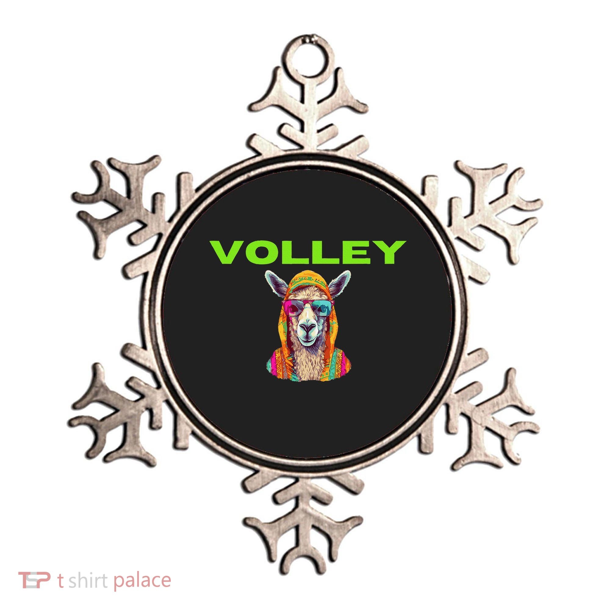 Volley Llama Funny Pickleball Ornament