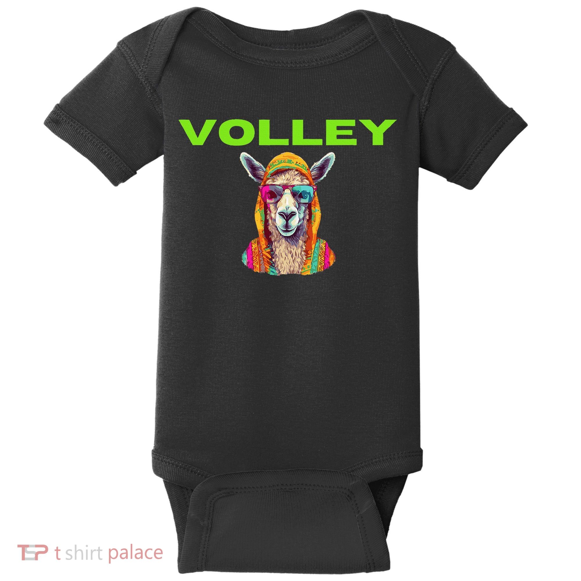 Volley Llama Funny Pickleball Baby Bodysuit
