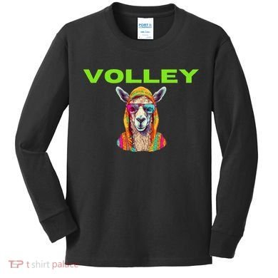 Volley Llama Funny Pickleball Kids Long Sleeve Shirt